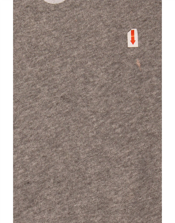 JACK WILLS Suéter feminino com capuz gráfico Reino Unido 14 grande algodão cinza