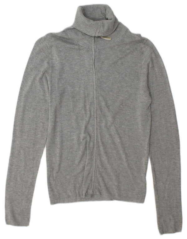 Suéter cardigã feminino Zara Reino Unido 12 rayon cinza médio