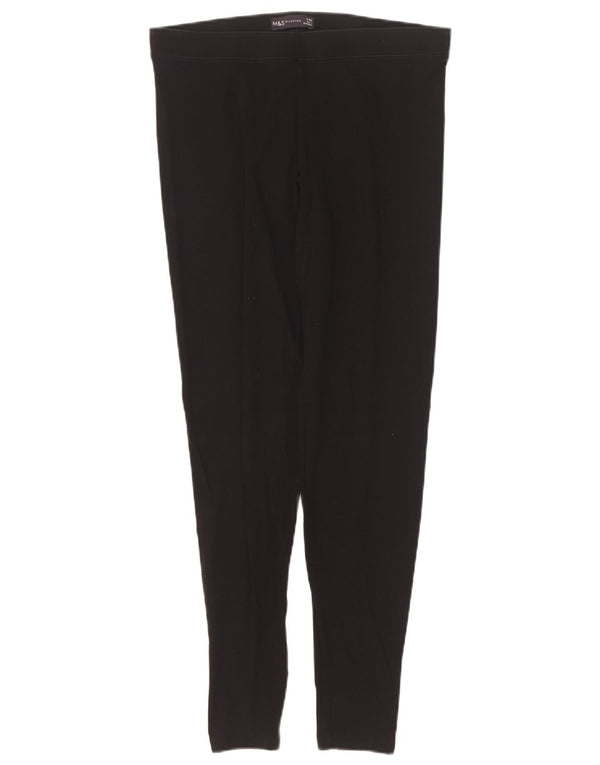 Leggings femininos Marks & Spencer UK 12 algodão preto médio