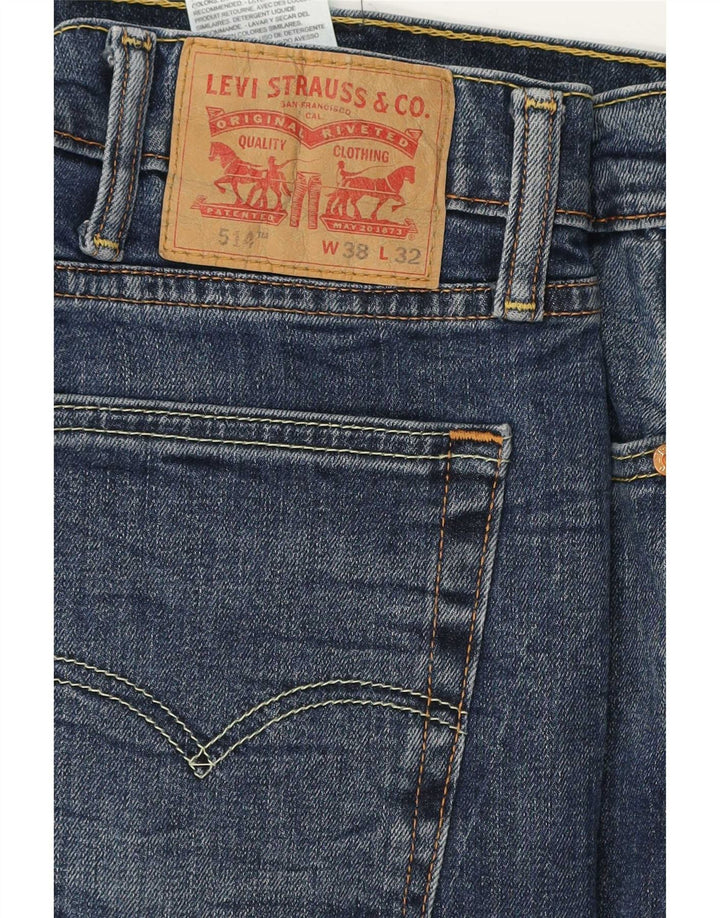 Levi's Masculino 514 Straight Jeans W38 L27 Azul Algodão