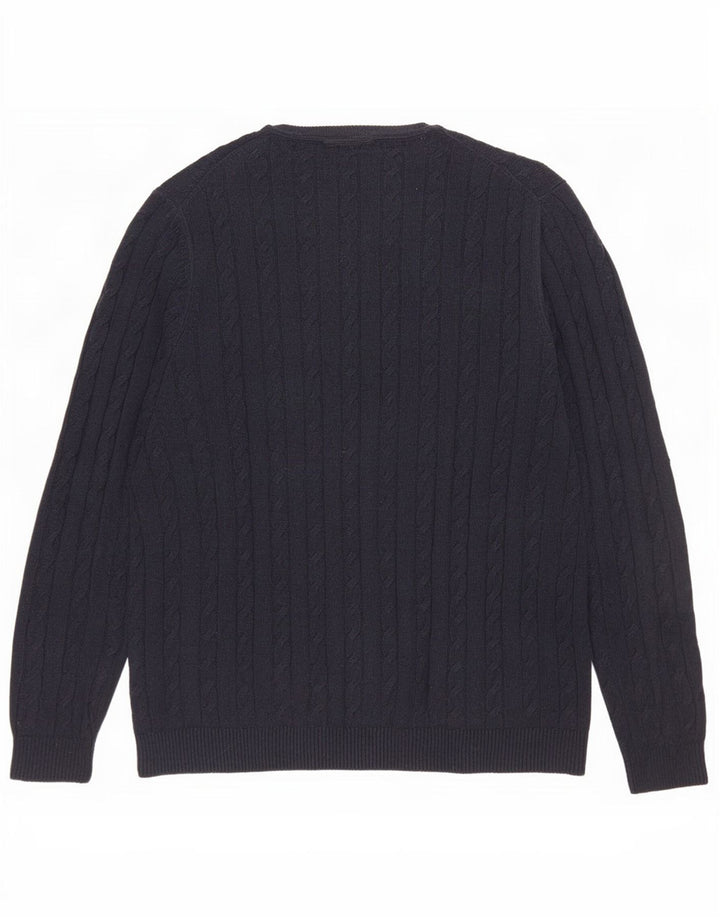 Suéter masculino Lyle & Scott com gola redonda, grande algodão azul marinho