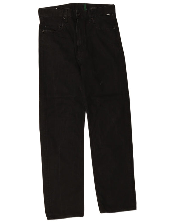Calça jeans reta masculina G-Star com ajuste relaxado W30 L32 algodão preto