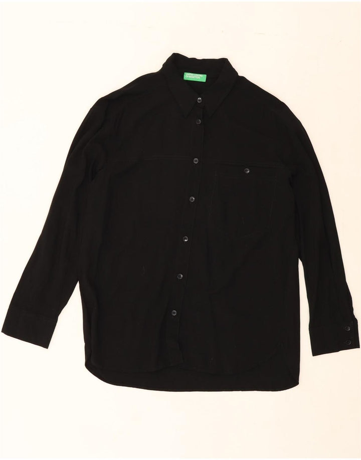 BENETTON Womens Shirt UK 14 Medium Black Vintage Benetton and Second-Hand Benetton from Messina Hembry 