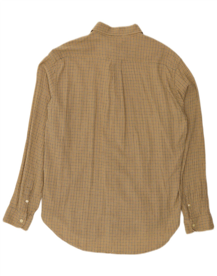 Camisa masculina Calvin Klein grande algodão xadrez bege