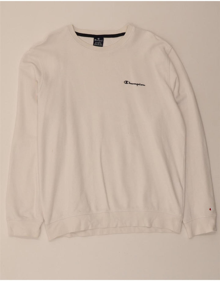 CHAMPION Mens Sweatshirt Jumper XL White Cotton Vintage Champion and Second-Hand Champion from Messina Hembry 