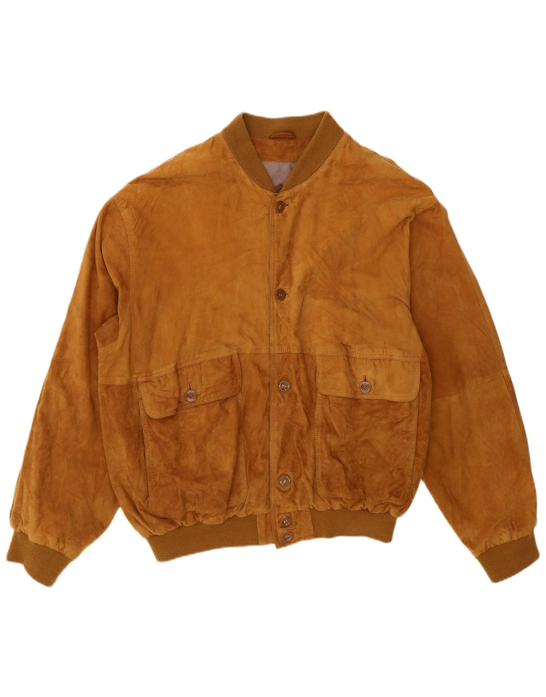 Jaqueta bomber masculina vintage de camurça IT 58 4XL marrom