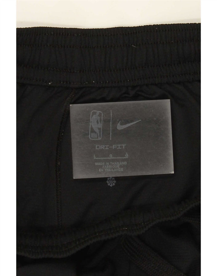 Shorts esportivos masculinos Nike Brooklyn Nets grandes listrados pretos