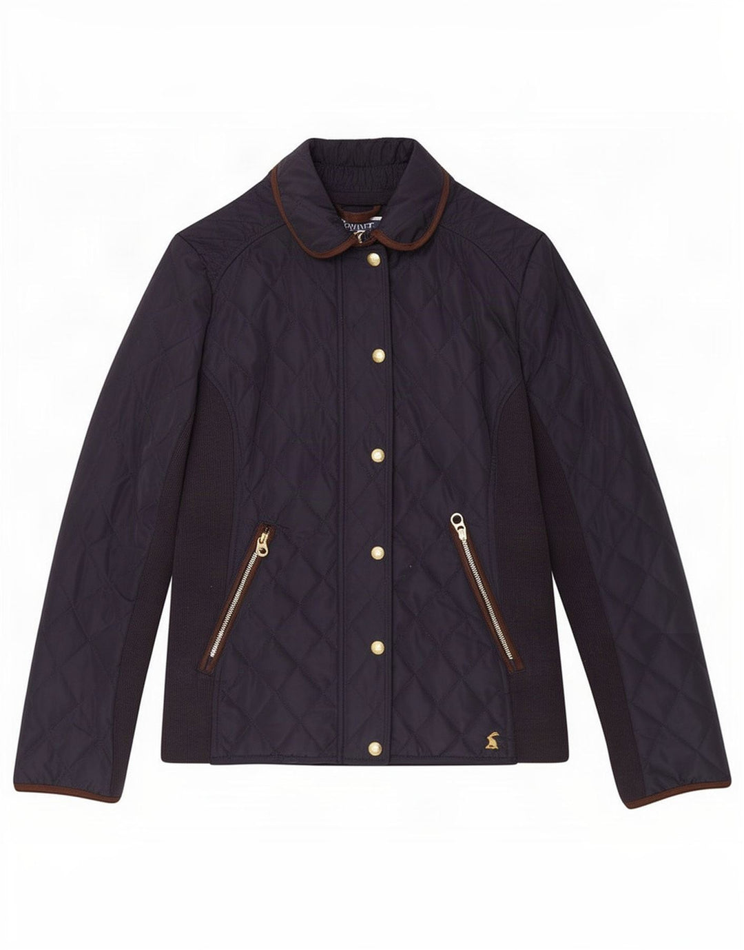 Jaqueta acolchoada feminina Joules UK 8 poliéster azul marinho pequeno