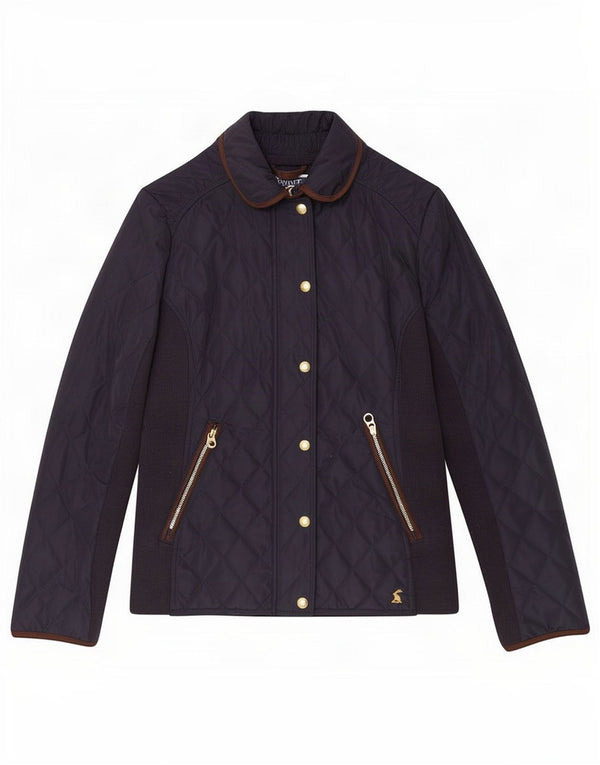 Jaqueta acolchoada feminina Joules UK 8 poliéster azul marinho pequeno