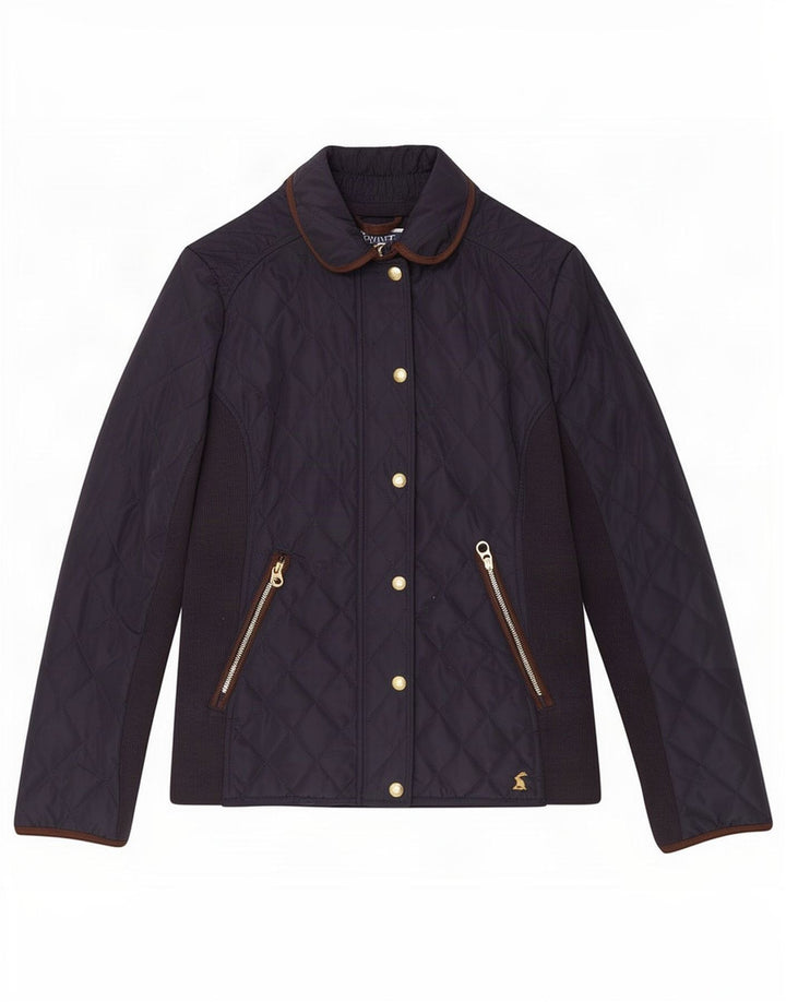 Jaqueta acolchoada feminina Joules UK 8 poliéster azul marinho pequeno