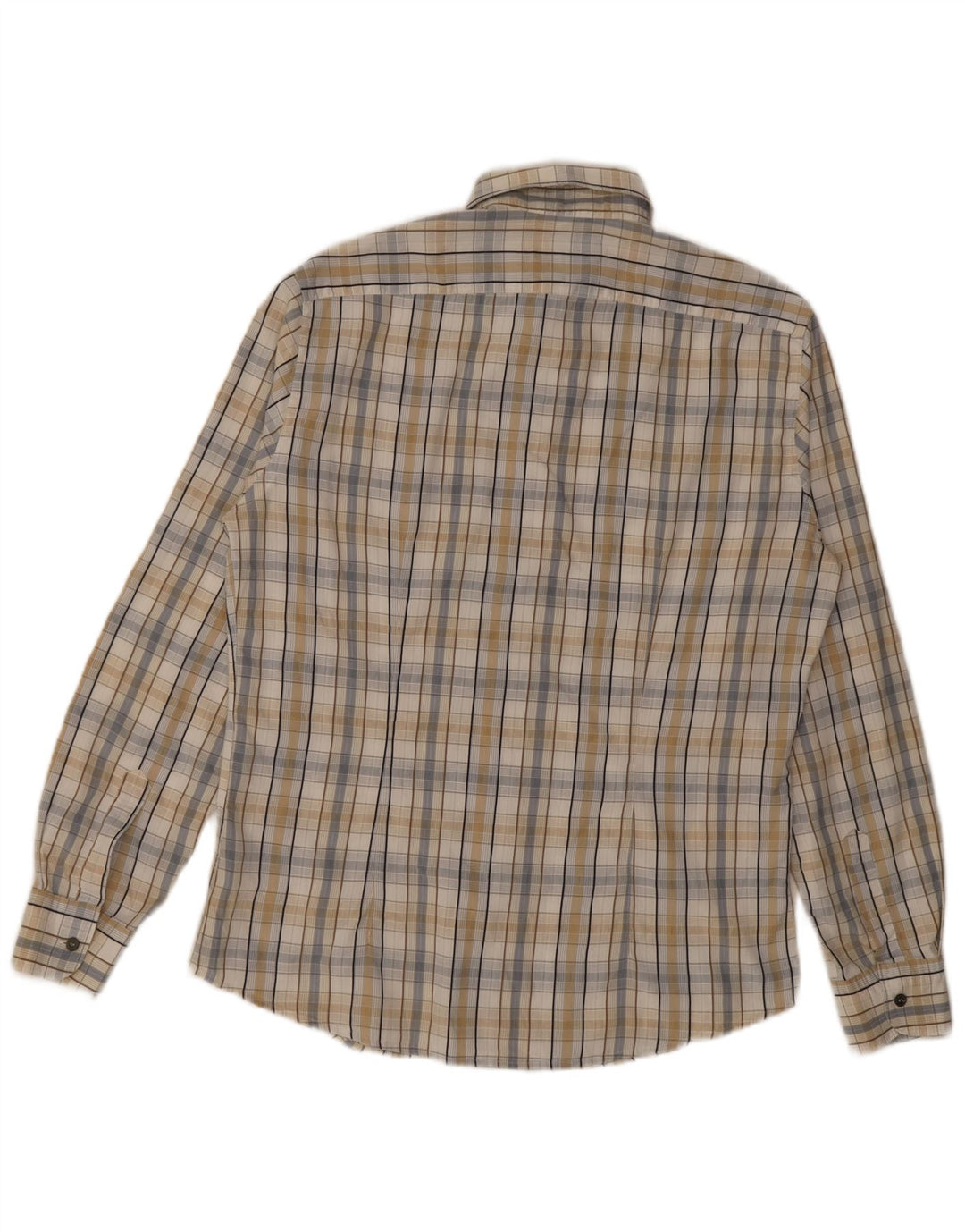 Trussardi Jeans Camisa masculina grande xadrez bege