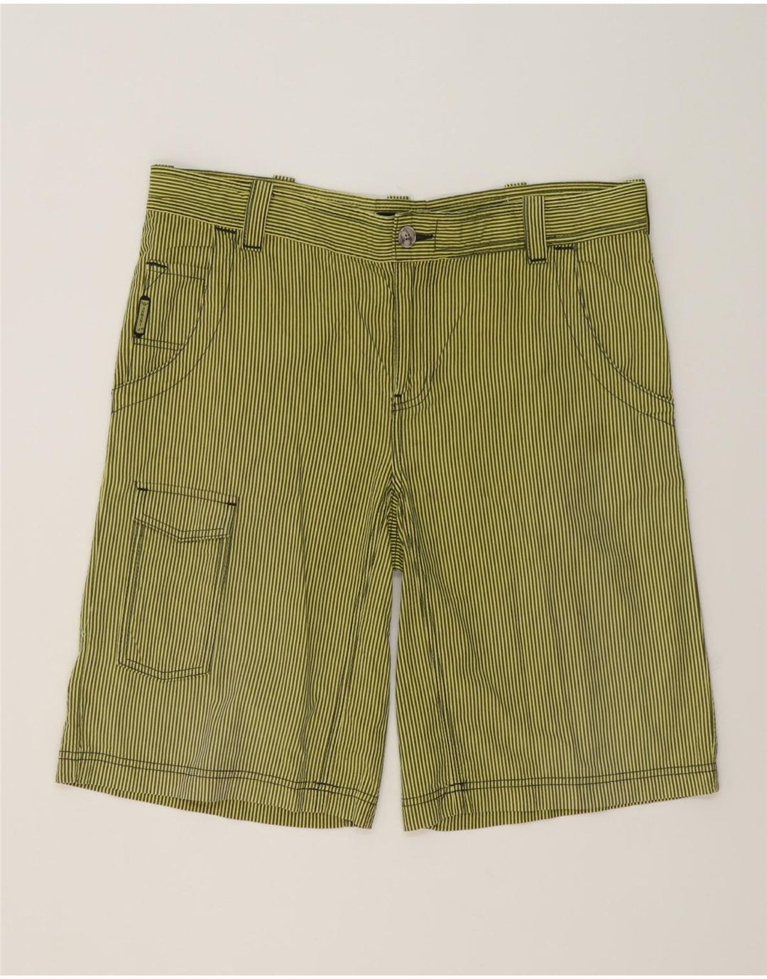 Shorts Cargo Masculino Armani EU 48 Médio W36 Algodão Listrado Verde
