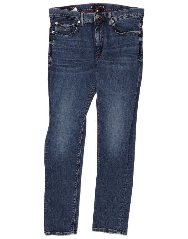 Tommy Hilfiger Masculino Slim Jeans W32 L30 Azul Algodão