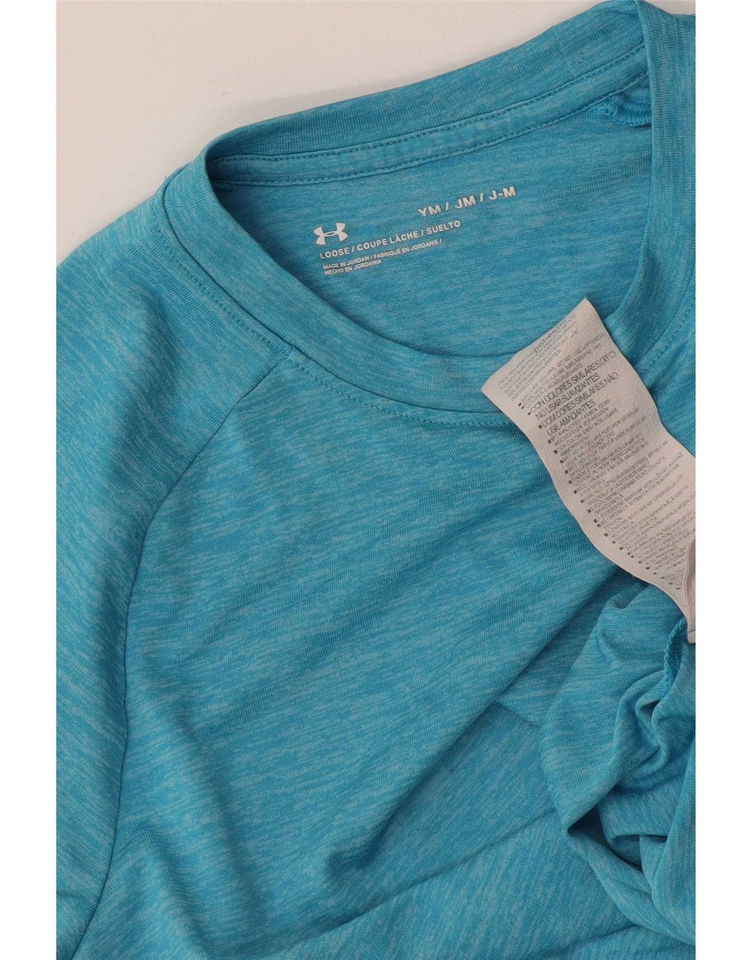 Camiseta Under Armour Boys Top 9-10 anos Poliéster manchado azul médio