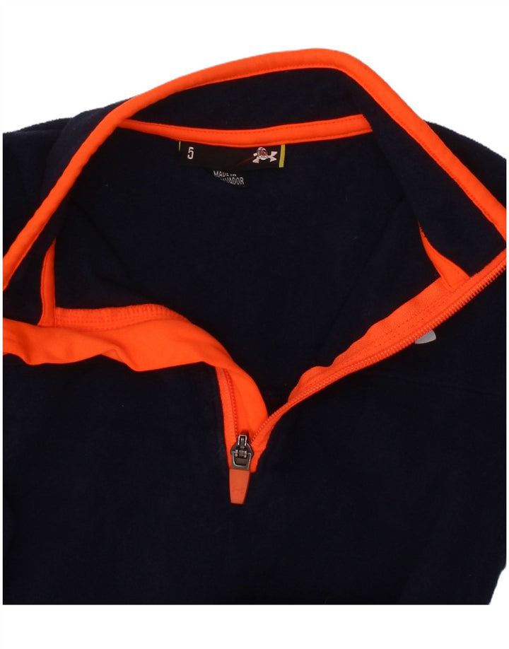 Suéter de lã Under Armour Boys Zip Neck 4-5 anos azul marinho poliéster