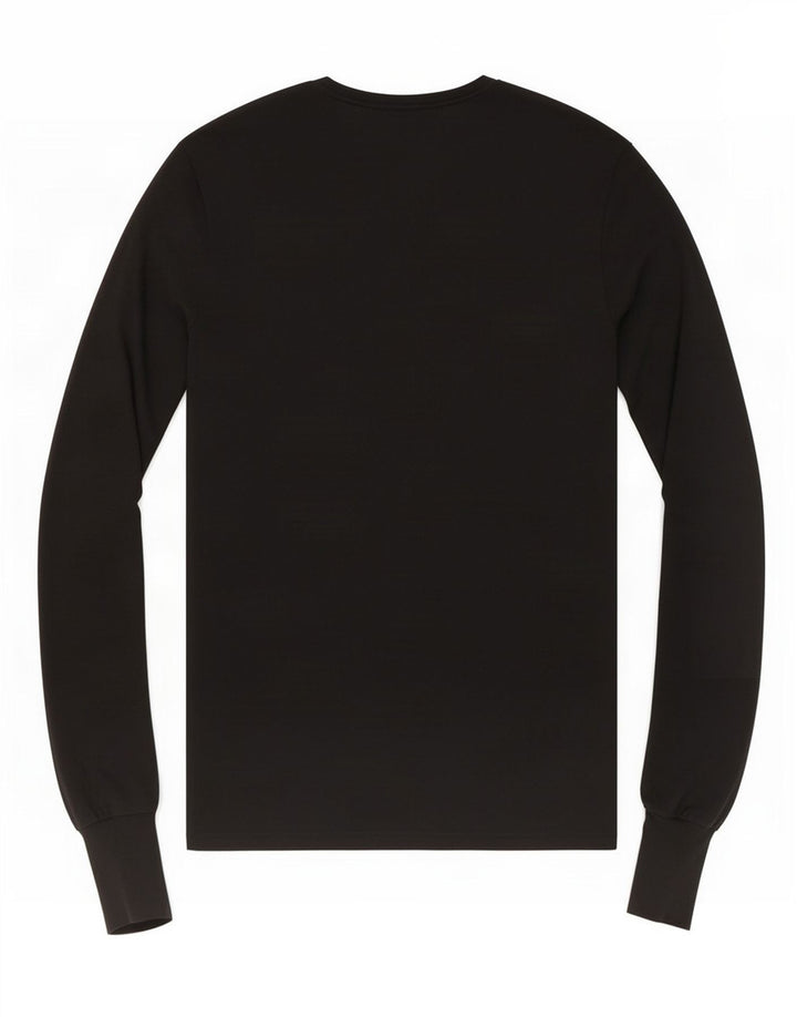 Blusa feminina de manga comprida Zara Top UK 12 poliéster preto médio