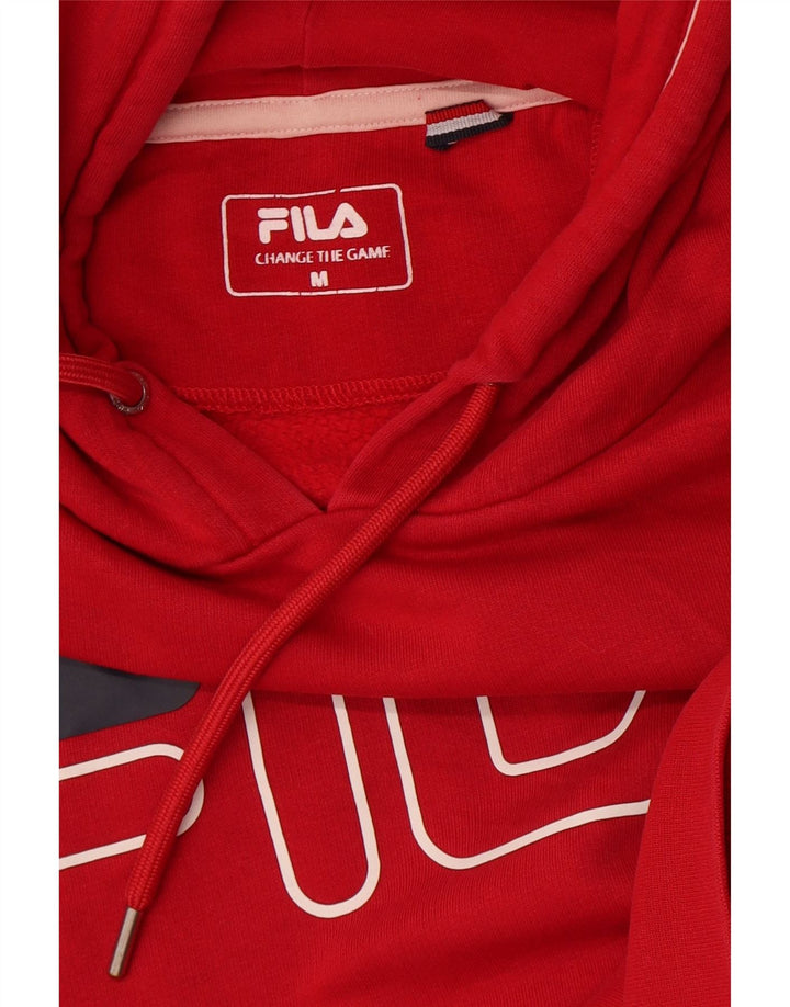 Fila Mens Graphic Hoodie Jumper Médio Vermelho