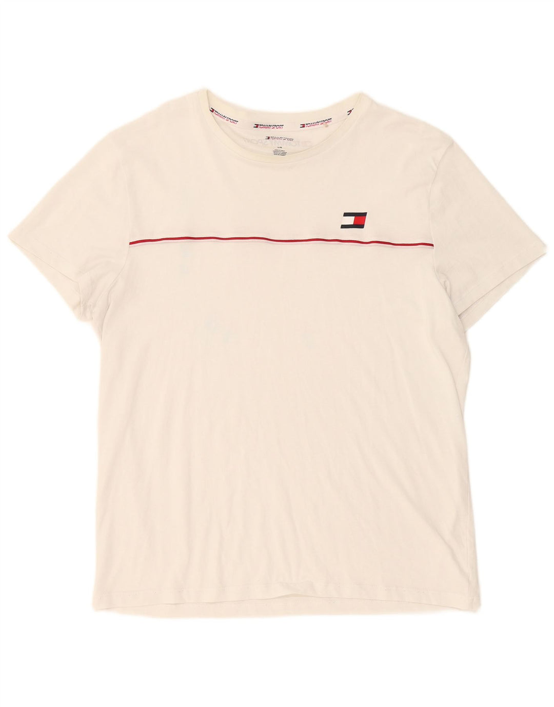 Tommy Hilfiger Camiseta masculina grande de algodão branco