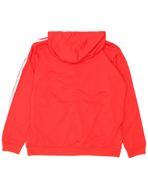 Adidas Mens Zip Hoodie Sweater XL Vermelho Poliéster