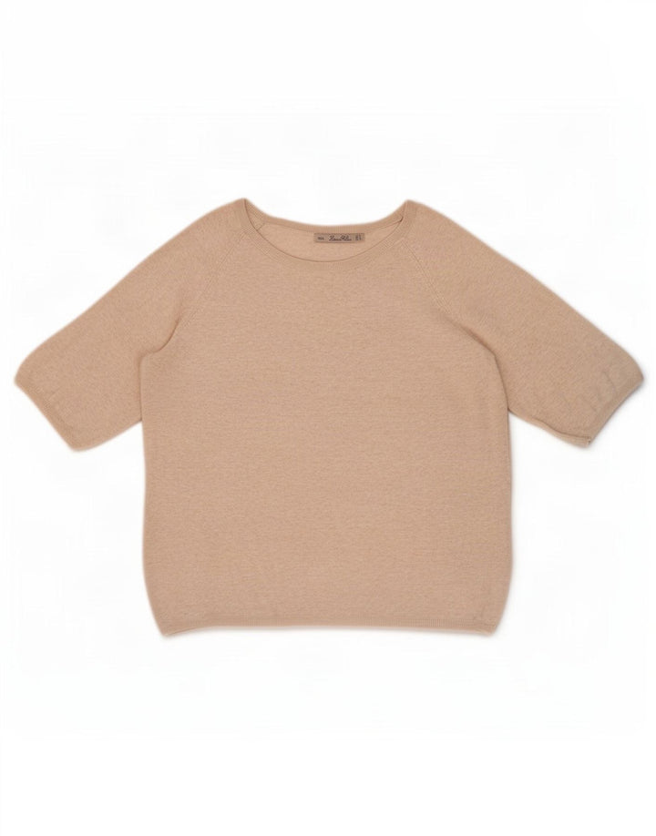 Zara blusa feminina oversized top UK 10 pequena bege