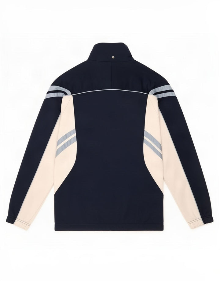 Asics Mens Tracksuit Top Jacket Médio Azul Marinho Colourblock Poliéster