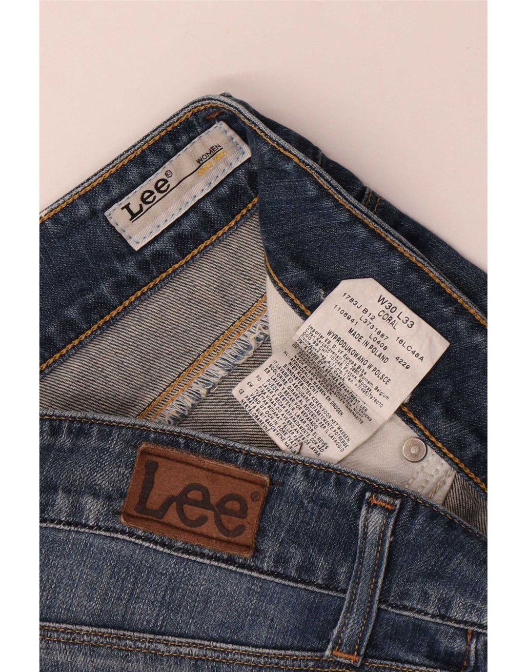 Lee Womens Coral Bootcut Jeans W30 L33 Azul Algodão