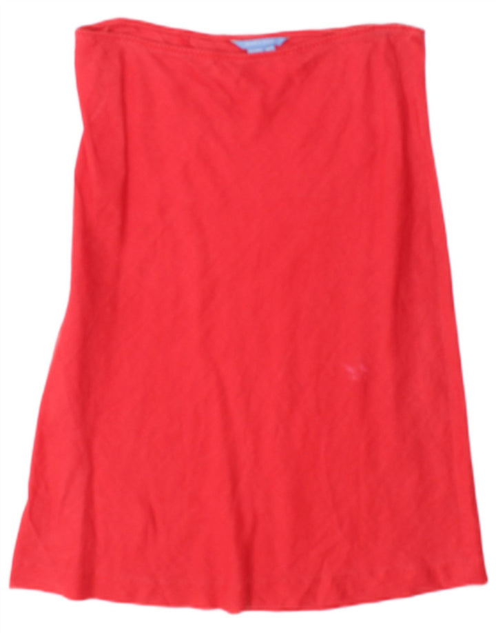 Saia feminina Zara A-Line médio W28 Rami vermelho