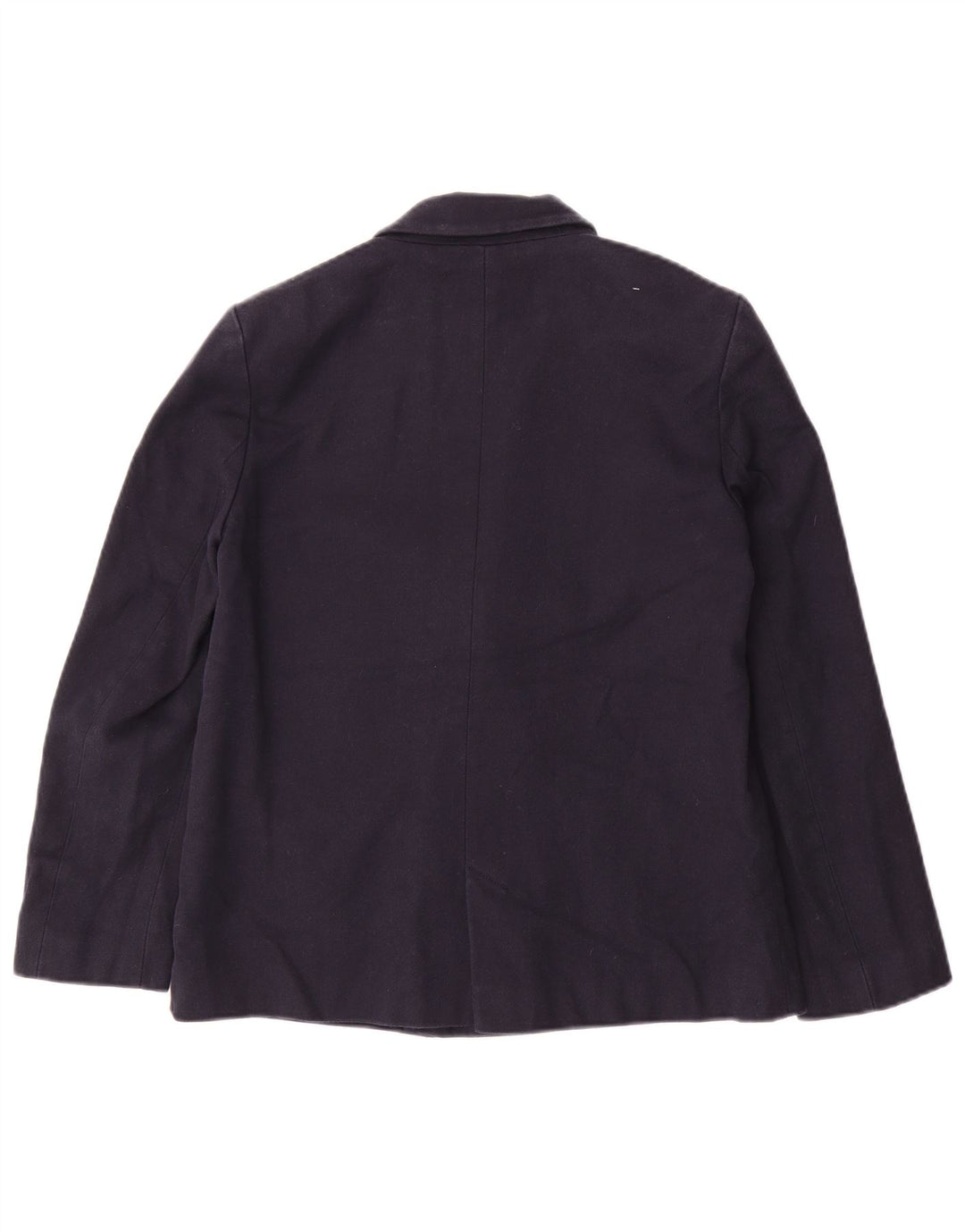 Jaqueta blazer feminina ZARA com peito duplo Reino Unido 10 pequeno algodão azul marinho