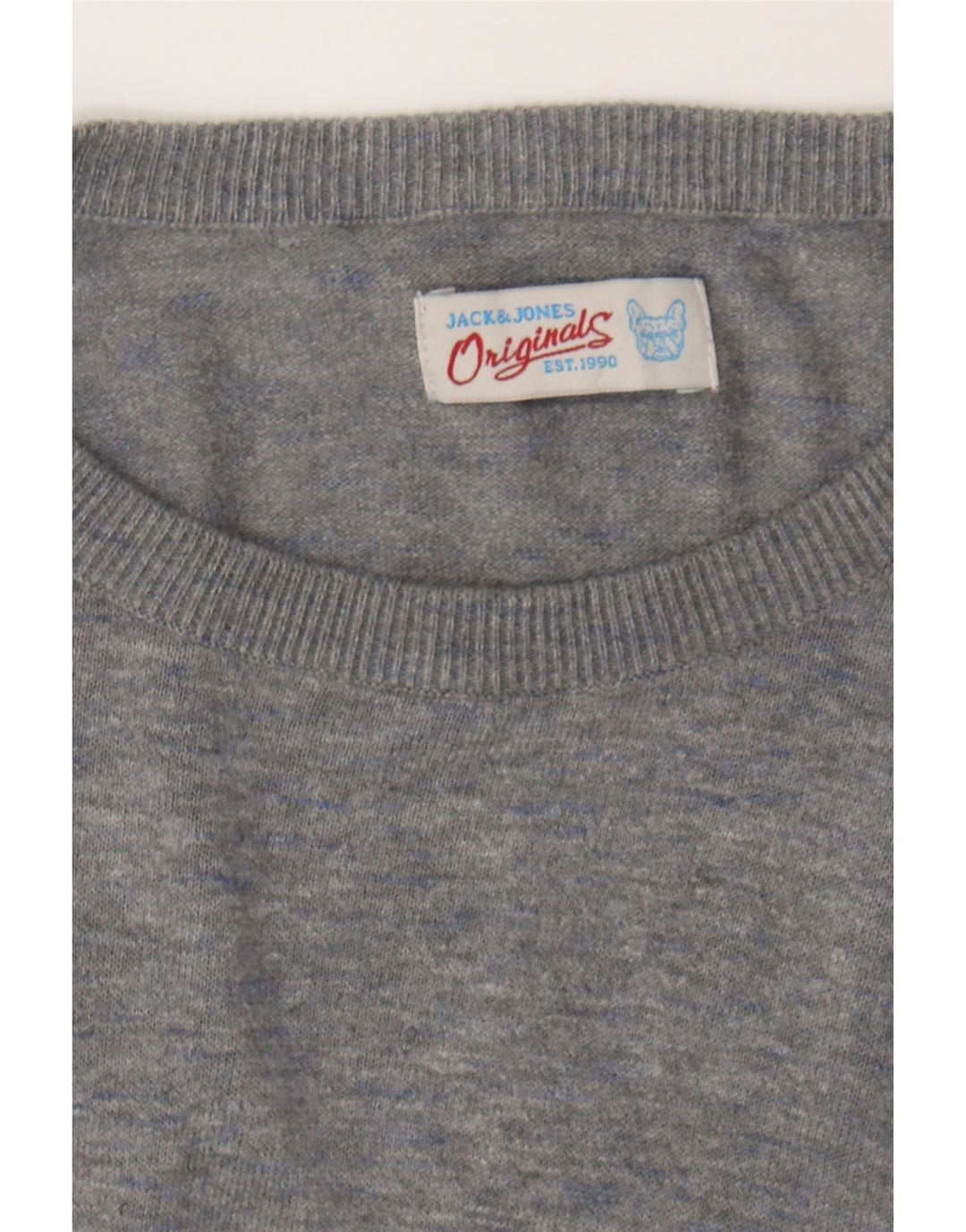 JACK & JONES Mens Crew Neck Jumper Sweater Medium Grey Cotton Vintage Jack & Jones and Second-Hand Jack & Jones from Messina Hembry 