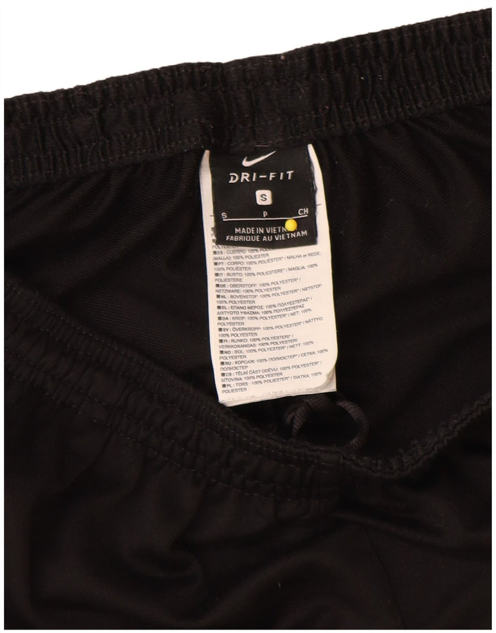 Calça de treino masculina Nike Dri Fit pequena preta colorblock poliéster