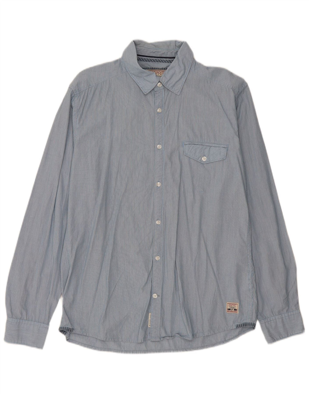 Camisa masculina ESPRIT Slim Fit grande listra azul