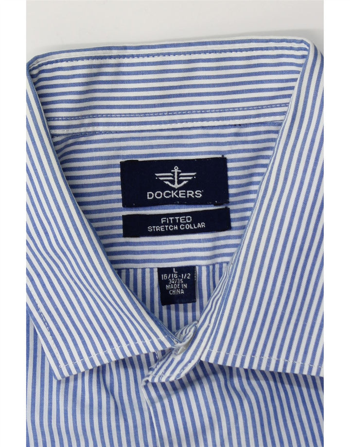 Camisa masculina Dockers tamanho 16 1/2 listra azul grande