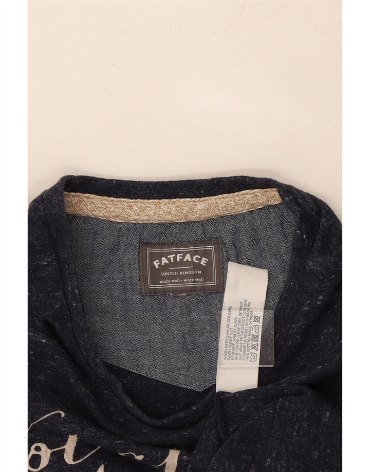 Camiseta feminina gráfica FAT FACE Top médio algodão manchado azul marinho