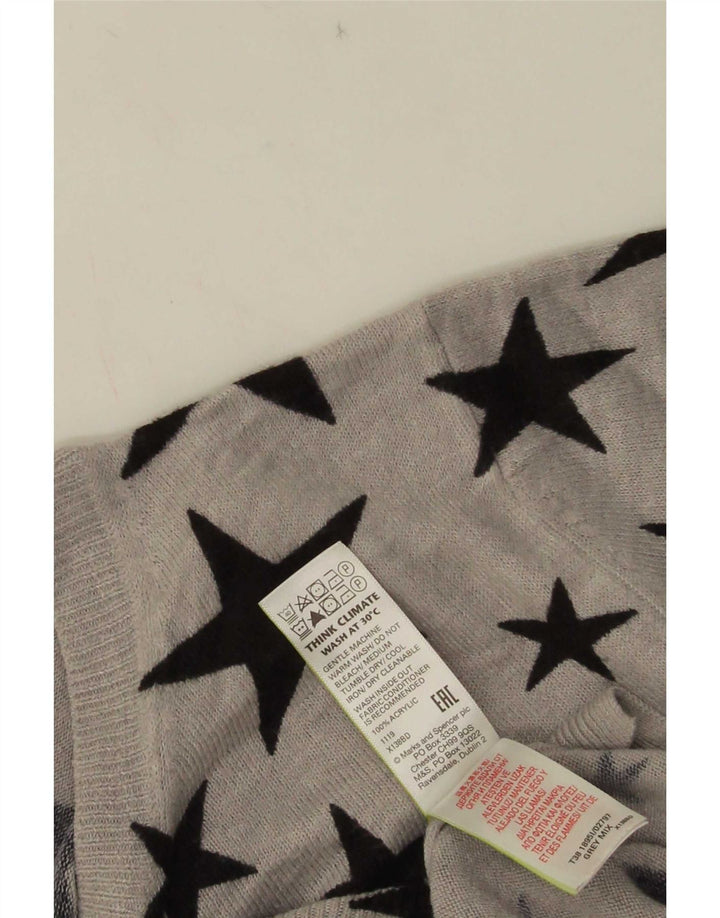 Suéter feminino Marks & Spencer com gola canoa Reino Unido 14 grande cinza