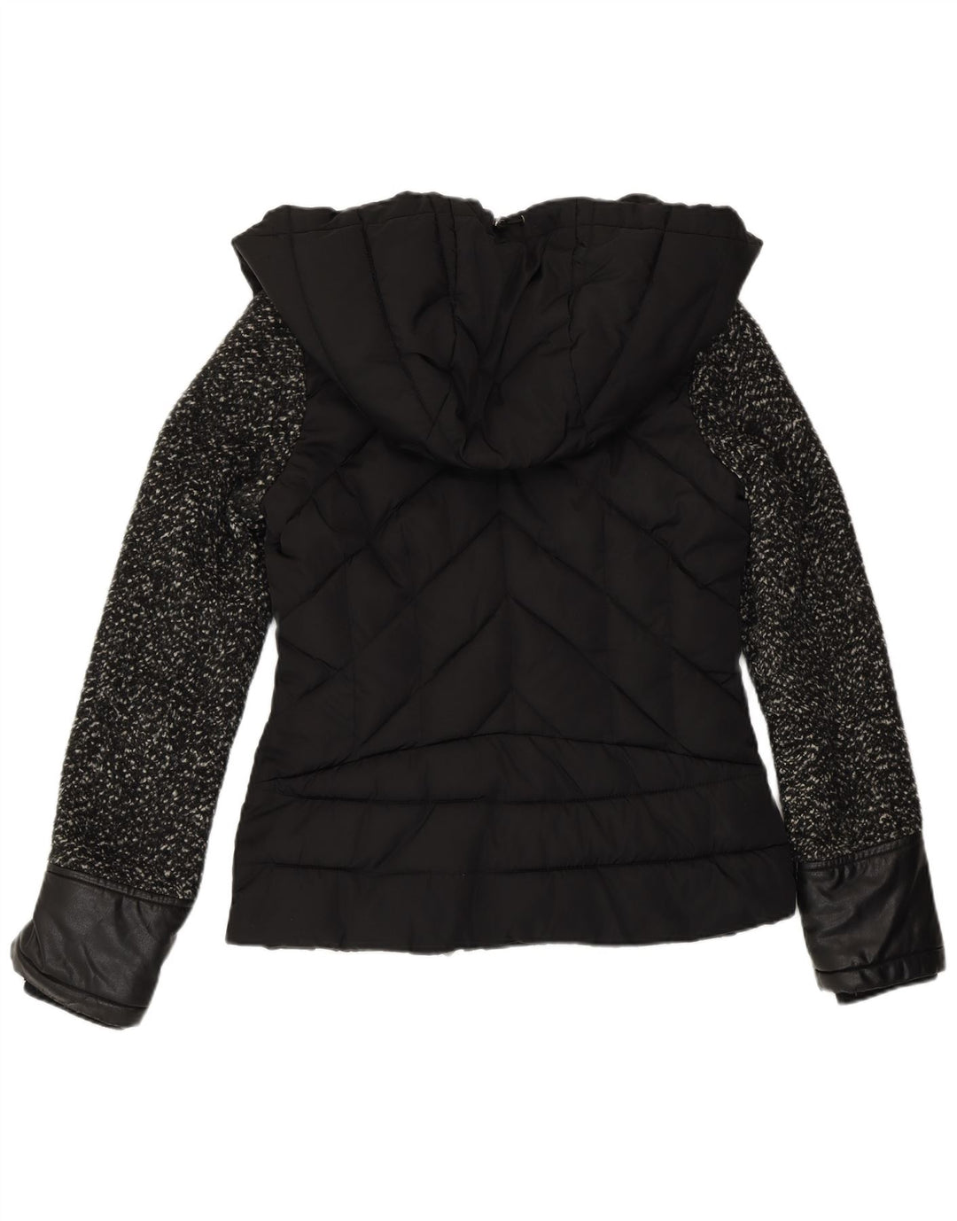 Jaqueta acolchoada com capuz feminina Pinko UK 10 poliéster preto pequeno