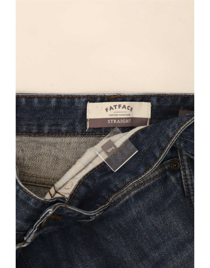 Calça jeans reta masculina Fat Face W34 L30 algodão azul
