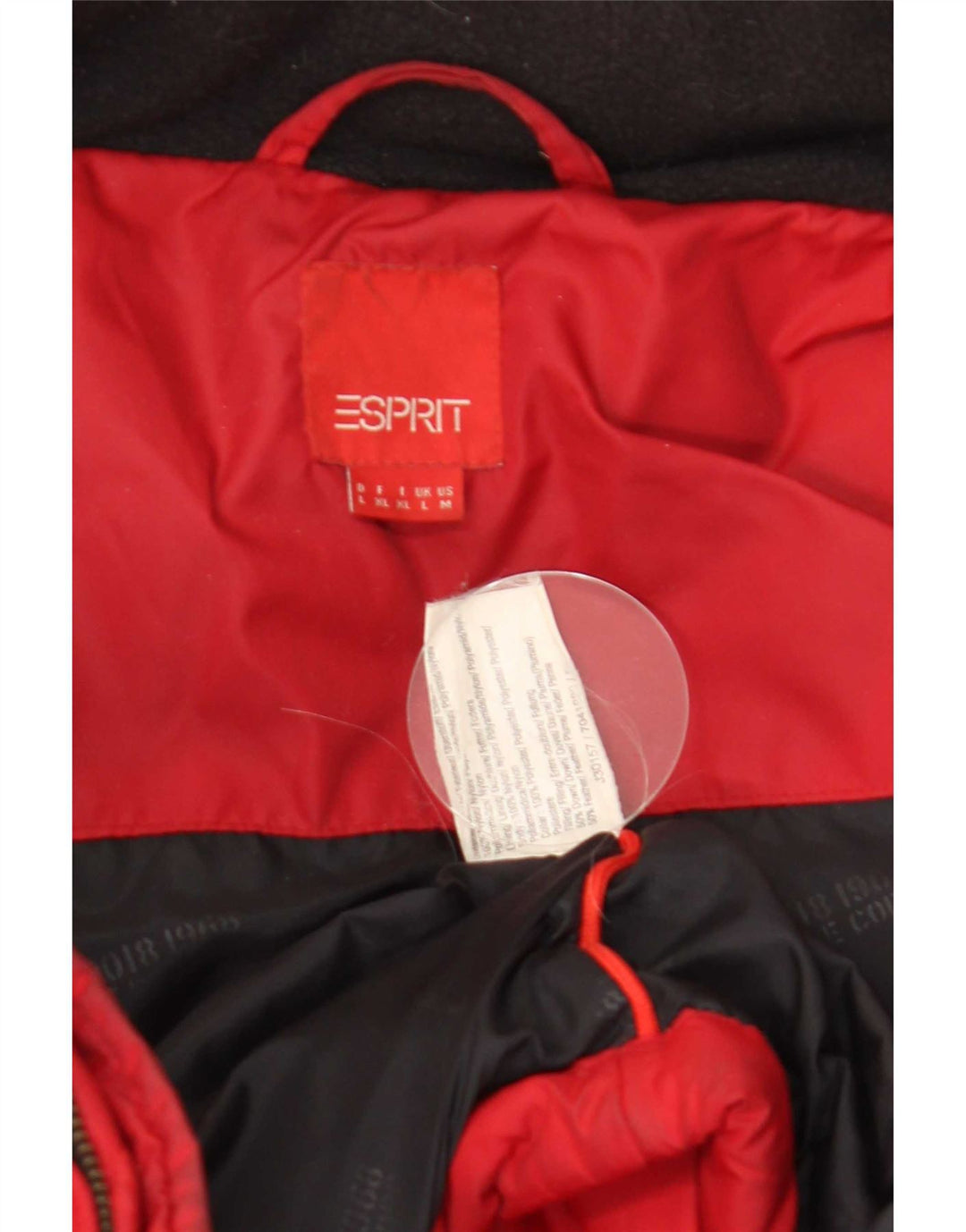 Jaqueta acolchoada masculina Esprit UK 40 grande nylon vermelho