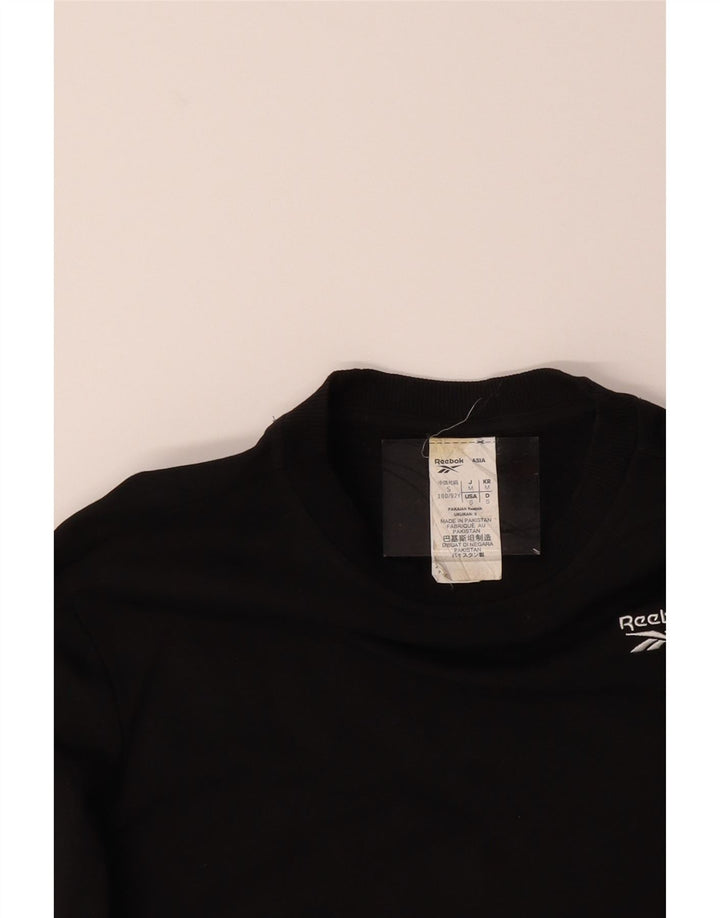 REEBOK moletom masculino jumper pequeno algodão preto
