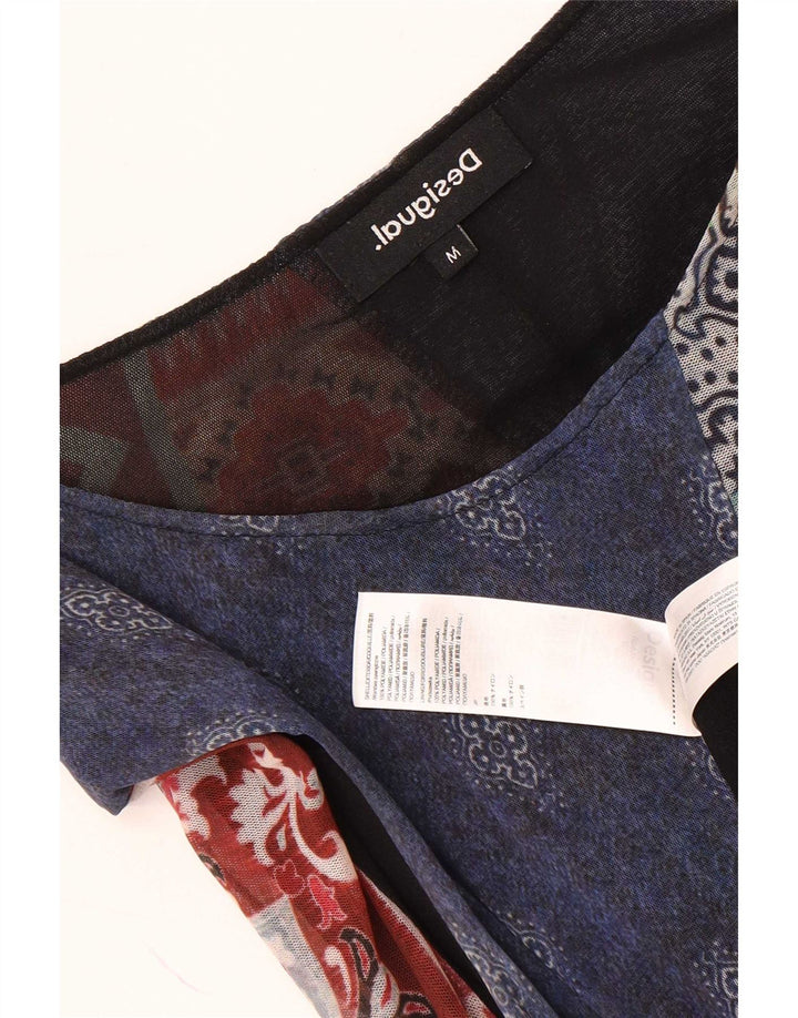 Vestido assimétrico feminino Desigual Reino Unido 12 médio paisley multicolorido