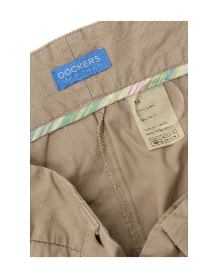 DOCKERS Womens Cropped Trousers US 14 XL W36 L26 Beige Cotton Vintage Dockers and Second-Hand Dockers from Messina Hembry 