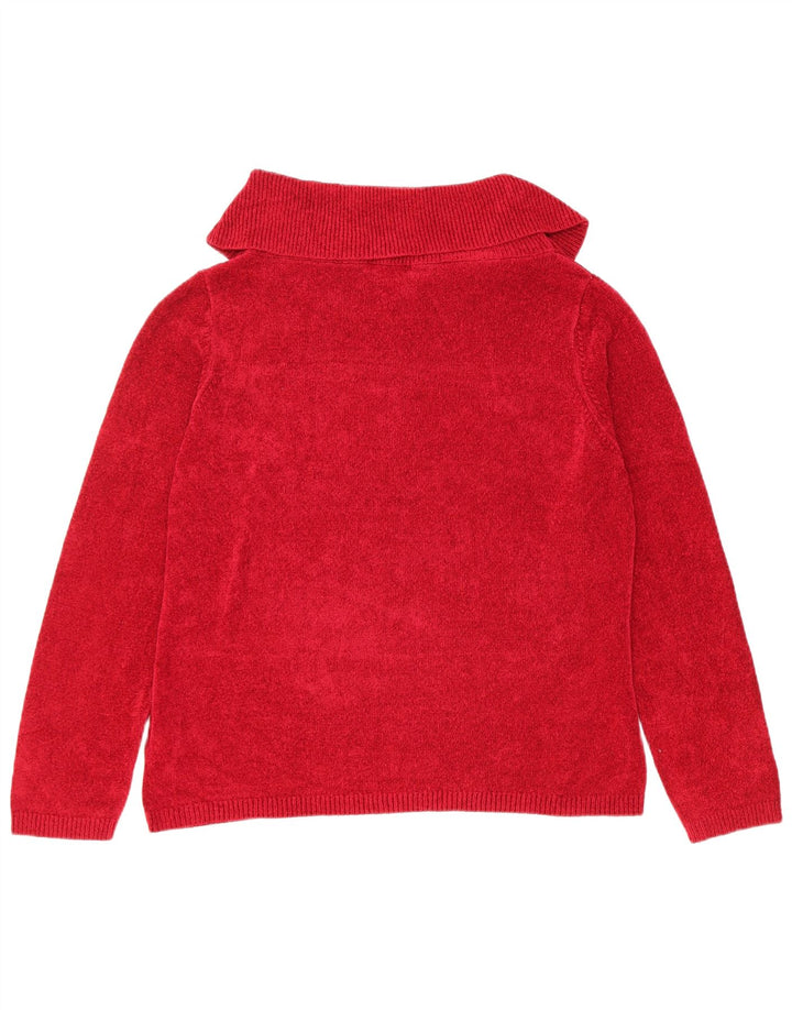 Suéter feminino Marks & Spencer com gola redonda Reino Unido 18 XL viscose vermelha