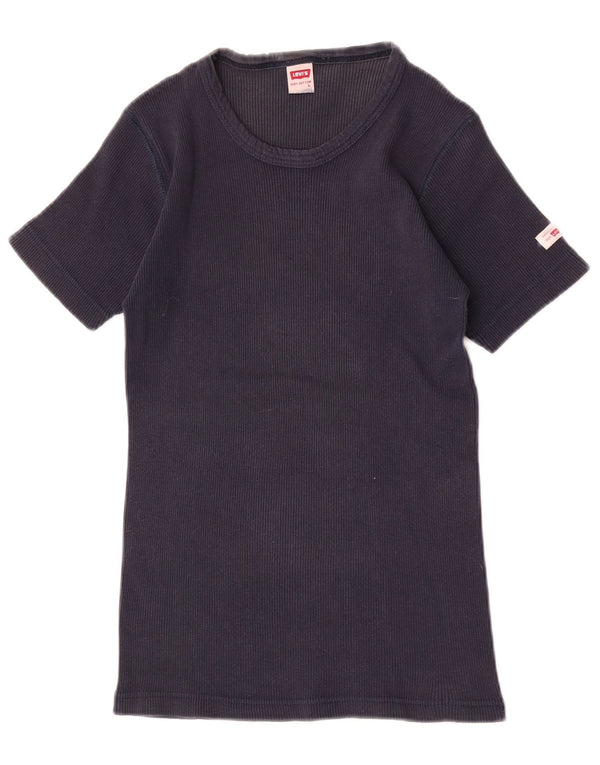 Camiseta feminina Levi's UK 14 grande algodão azul marinho