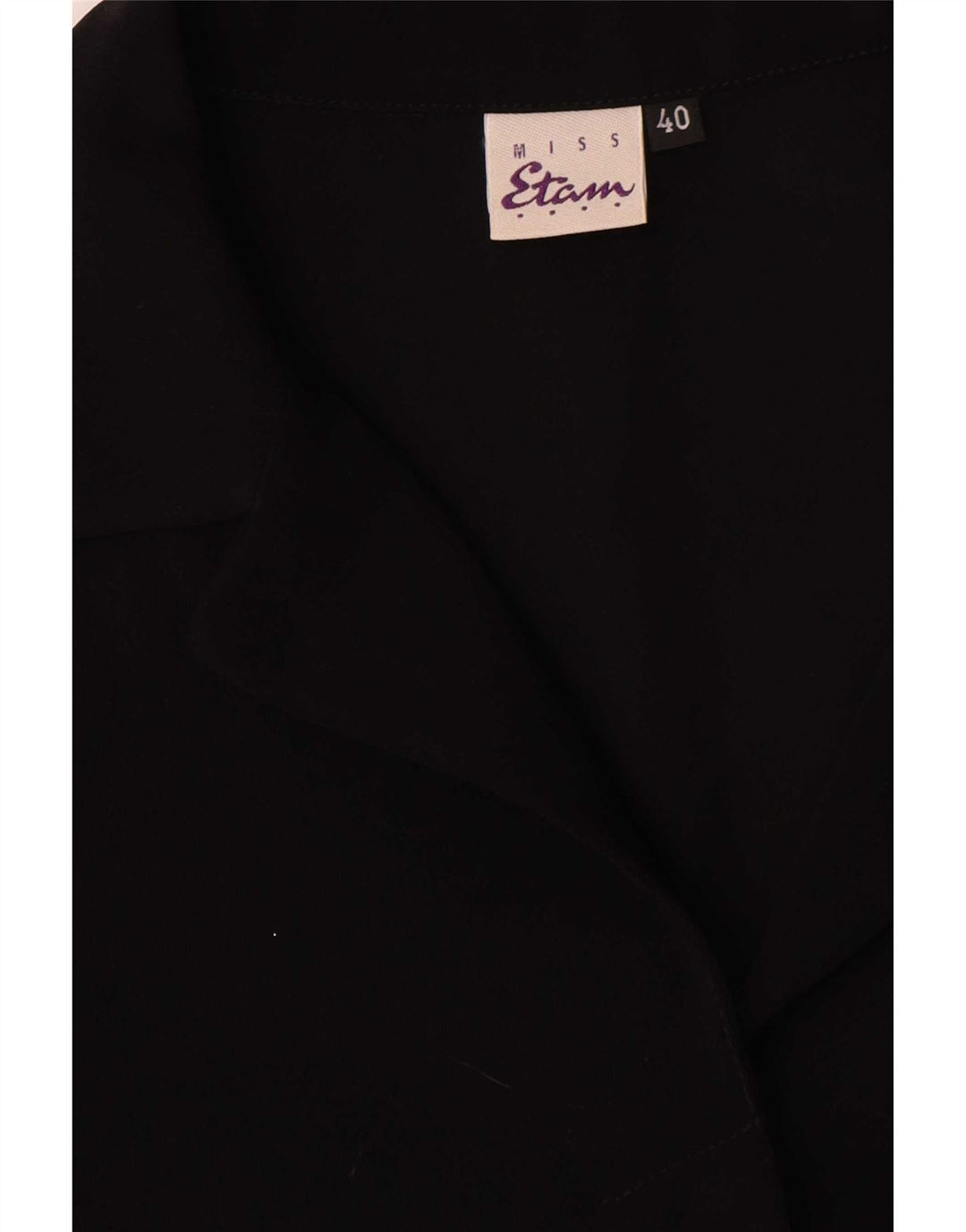 Sobretudo feminino vintage EU 40 poliéster preto médio