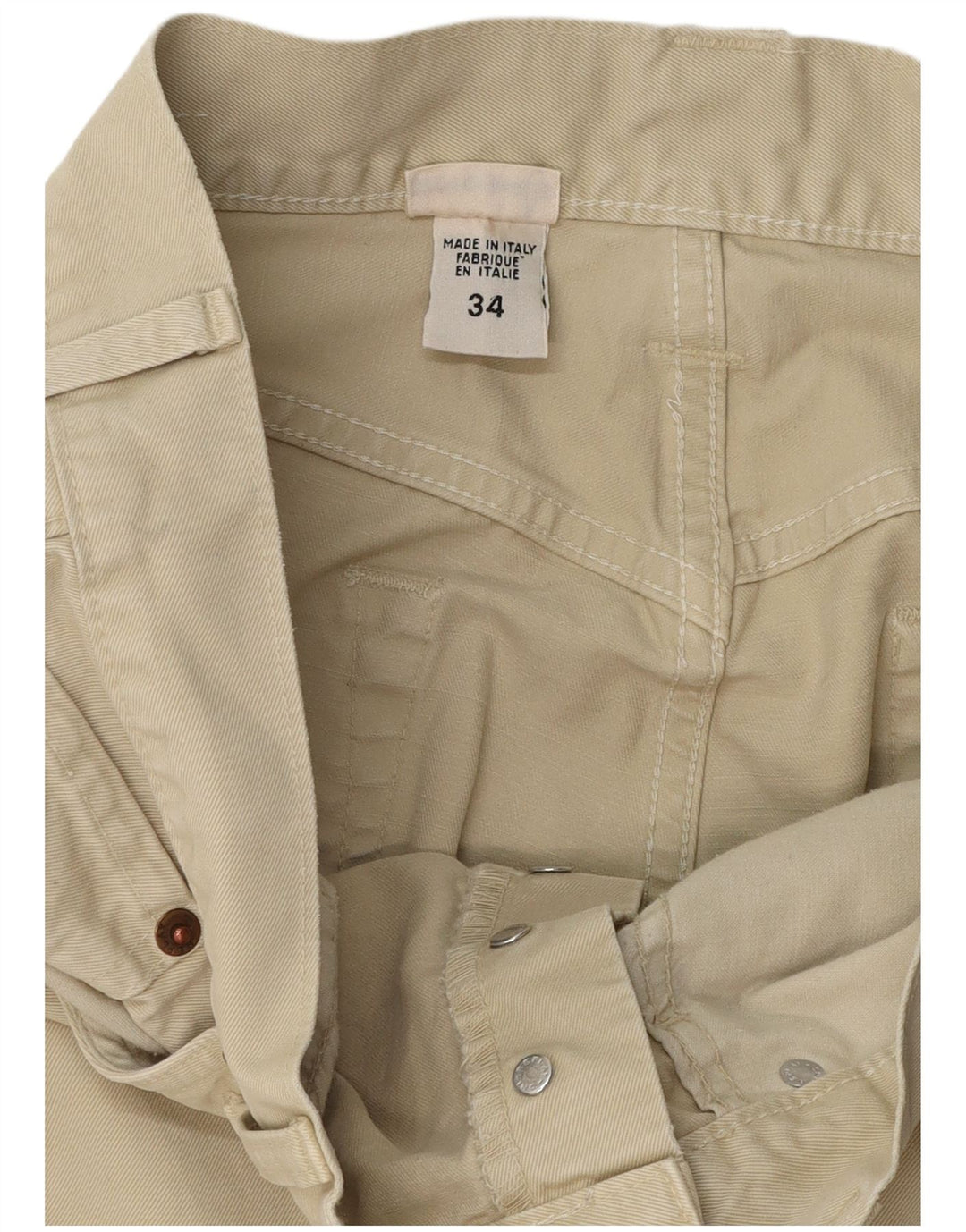 Calça casual reta masculina REPLAY W34 L30 algodão bege