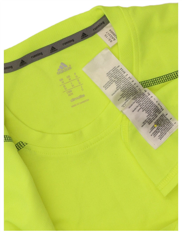 Adidas Mens Climalite Camiseta Top Médio Poliéster Amarelo