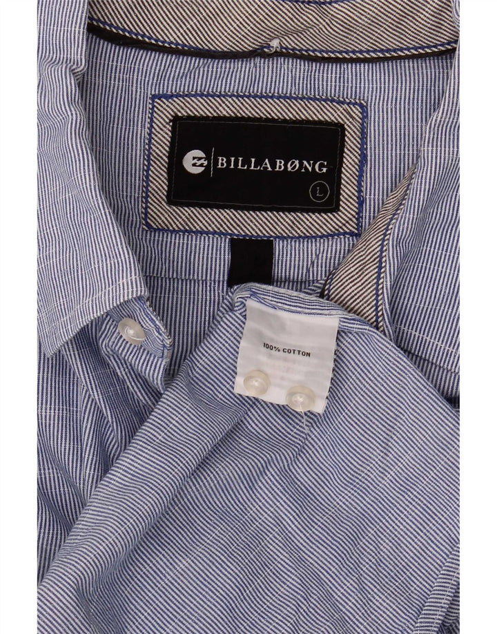 Camisa gráfica masculina Billabong grande algodão listrado azul