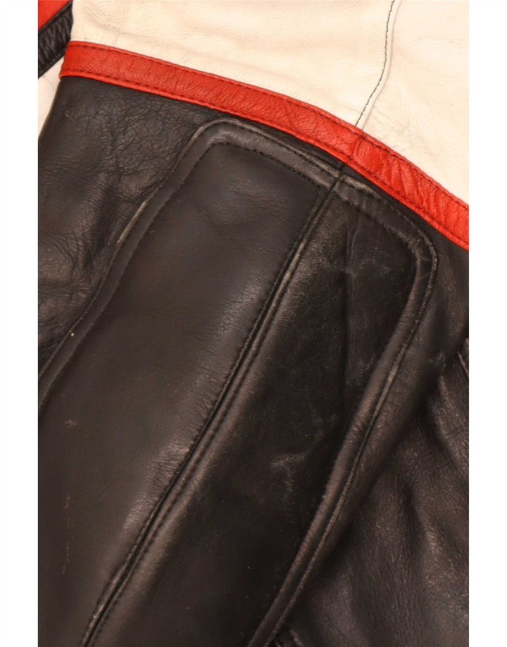 Jaqueta masculina Sportex Racer IT 44 XS couro colorblock preto