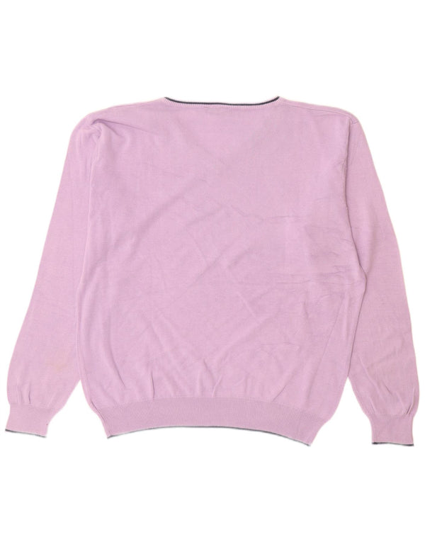 Suéter masculino Lotto com decote em V XL algodão roxo