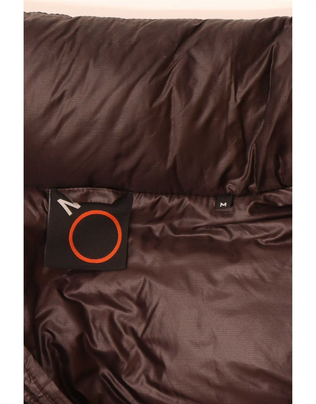 Jaqueta masculina acolchoada com capuz Aspesi UK 38 nylon marrom médio
