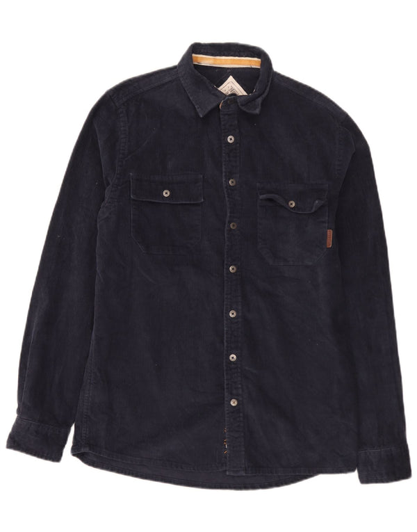Camisa masculina de veludo Saltrock pequena azul marinho algodão